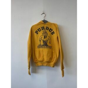 Vintage Purdue Boilermakers Sweatshirt Boys M Gold NCAA Football Healthknit